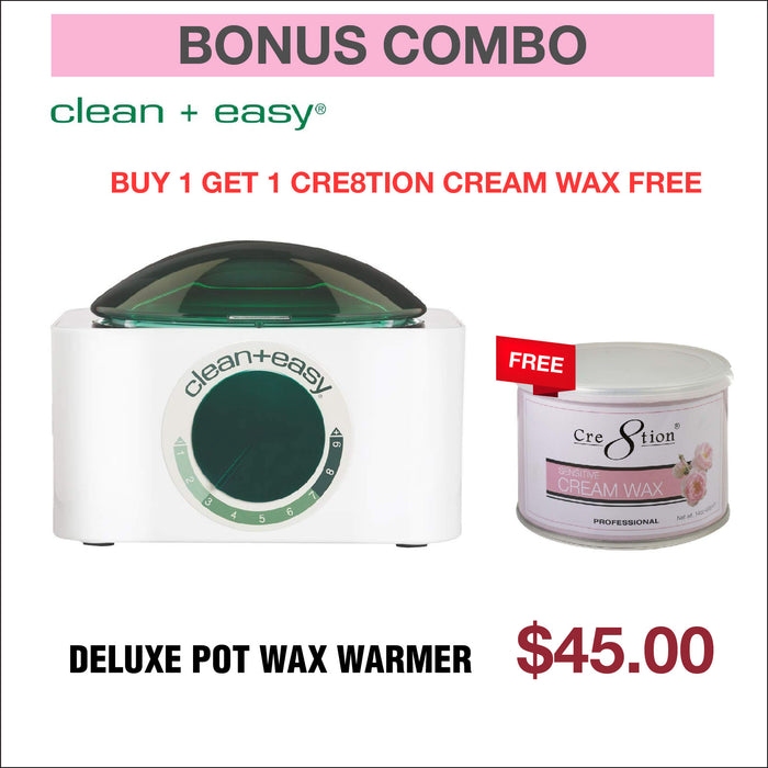 Bonus Combo - Clean + Easy Deluxe Pot Wax Warmer - Buy 1 Get 1 Cre8tion Cream Wax Free