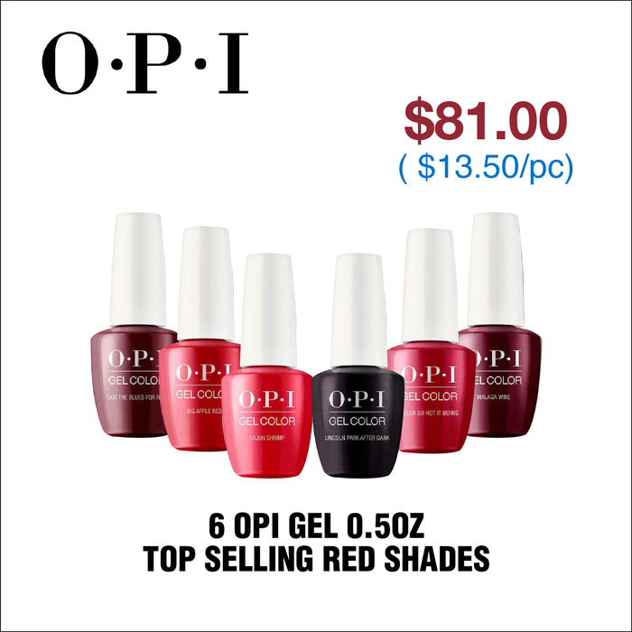 OPI Gel 0.5oz - 6 Top Selling Red Shades