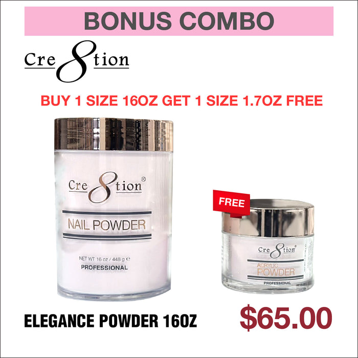 (Spring Deal) Cre8tion Natural Elegance Powder 16oz - Buy 1 Get 1 Size 1.7oz free