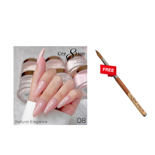 (Bonus Combo) Cre8tion Natural Elegance Powder 1.7oz - Buy Full Set 36 Colors Free 1 Acrylic Brush Forrest #16