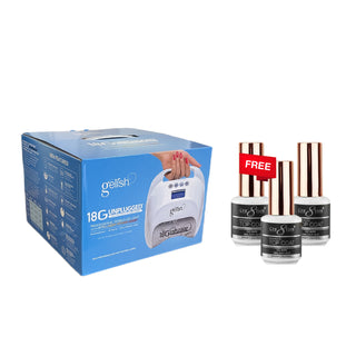(Bonus Combo) Gelish 18G Unplugged LED Lamp (Cordless) - Buy 1 Get 3 Cre8tion Diamond Top 0.5oz Free