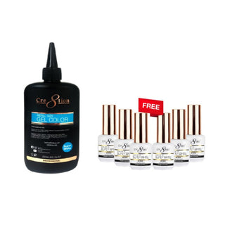 (Bonus Combo) Cre8tion Soak Off Gel Super White 8oz Refill - Buy 1 Get 6 Size 0.5oz Free