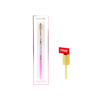 (Bonus Combo) Kiara Sky - 100% Konlinsky Pink Acrylic Brush Collection - Buy 1 Get 1 Carbide Bit Free #CF 17009