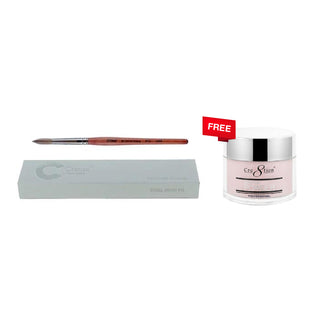 (Bonus Combo) Chisel Acrylic Brush - Size #12 - Buy 1 Get 1 Acrylic Powder Cover Pink 1.7oz Free