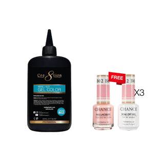 (Bonus Combo) Cre8tion Gel Color - Chance Bare Collection B02 8oz Refill - Buy 1 Get 3 Matching Duo 0.5oz Free