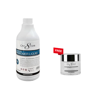 (Bonus Combo) Cre8tion Signature Monomer Liquid 16oz - Buy 1 Get 1 Clear Powder 1.7oz Free