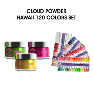 Cloud Nail Design - Hawaii Collection - Full set Dipping Powder 2oz 120 colors w/ 1 Color book