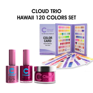 Cloud Nail Design - Hawaii Collection - Full set Matching Trio 120 colors w/ 1 color booklet & 2 set color boards