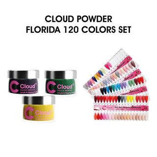 Cloud Nail Design - Florida Collection - Full set Dipping Powder 2oz 120 colors w/ 1 set color board