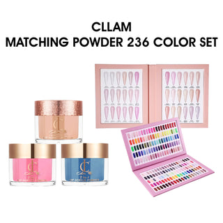 CLLAM Matching Powder - Full Set 236 Colors w/ 1 CL200 Color Book & 1 Sunset Color Book