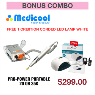 (Bonus Combo) Medicool Pro-Power Portable - 20k or 35k - Buy 1 Get 1 Cre8tion Corded Led Lamp Free