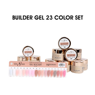 Cre8tion Gel Collection - Hema Free/TPO Free - Low Heat - Overlay/Builder Gel in Jar 1oz - Full Set 23 Colors w/ 1 Color Chart