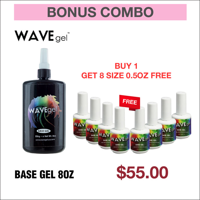 Bonus Combo - WaveGel Base Gel 8oz - Buy 1 Get 8 Size 0.5oz Free