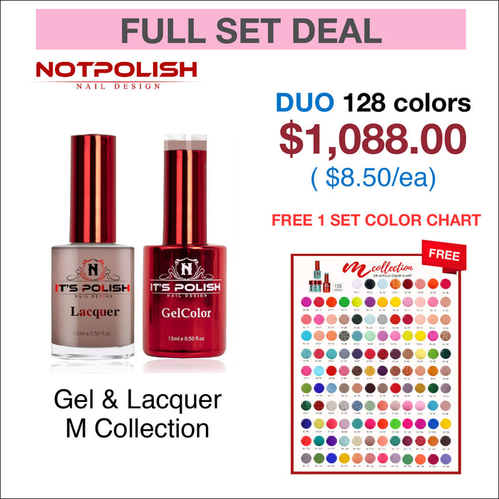NotPolish Matching Pair 0.5oz - M Collection - Full Set 128 Colors w/ 1 Set Color Chart