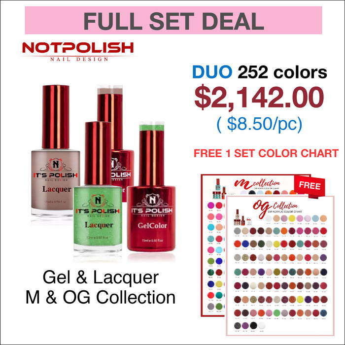 NotPolish Matching Pair 0.5oz -  M & OG Collection - Full set 252 colors w/ 1 set Color Chart