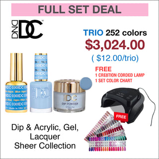 DND DC Trio Matching Color - Full set 252 colors w/ 1 set Color Chart & 1 Cre8tion Corded Lamp