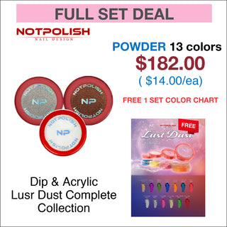 NotPolish Dip Powder 2oz - Lust Dust Complete Collection w/ 1 Set Color Chart