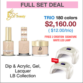 iGel LB Trio Matching color - Full set 180 colors (LB001-LB180) w/ 2 Cre8tion Signature White LED Lamps