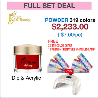iGel Dipping Powder - Full set 319 colors w/ 2 sets Color Chart & 1 Cre8tion Signature White LED Lamp