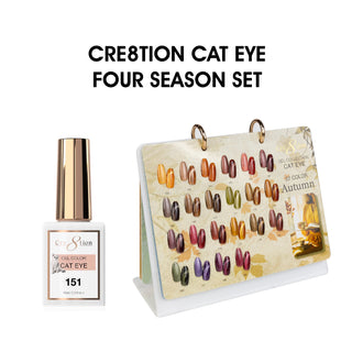 Cre8tion Cat Eye Gel 0.5oz - Four season Set 81 Colors w/ 1 Color Display Free