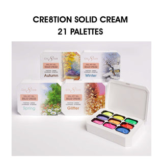 Cre8tion Nail Art Gel - Solid Cream Collection - 21 palettes