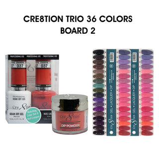 Cre8tion Matching Color - 36 colors Board 2 #37-#72 w/ 2 Color Chart