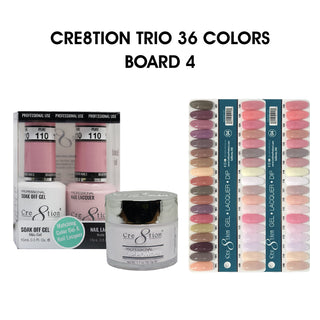 Cre8tion Matching Color - 36 colors Board 4 #109-#144 w/ 2 Color Chart