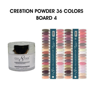 Cre8tion Matching Color - 36 colors Board 4 #109-#144 w/ 2 Color Chart