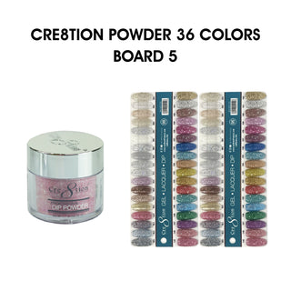 Cre8tion Matching Color - 36 colors Board 5 #145-#180 w/ 2 Color Chart