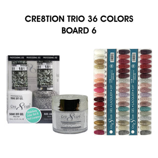 Cre8tion Matching Color - 36 colors Board 6 #181-#216 w/ 2 Color Chart