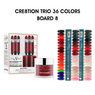 Cre8tion Matching Color - 36 colors Board 8 #253-#288 w/ 2 Color Chart