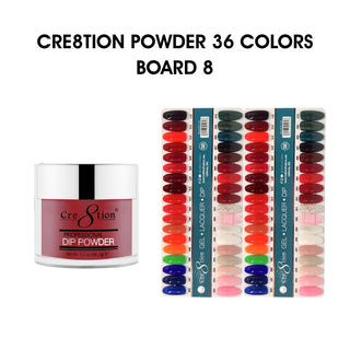 Cre8tion Matching Color - 36 colors Board 8 #253-#288 w/ 2 Color Chart