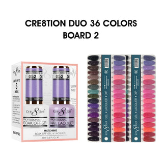 Cre8tion Matching Color - 36 colors Board 2 #37-#72 w/ 2 Color Chart