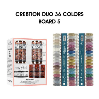 Cre8tion Matching Color - 36 colors Board 5 #145-#180 w/ 2 Color Chart