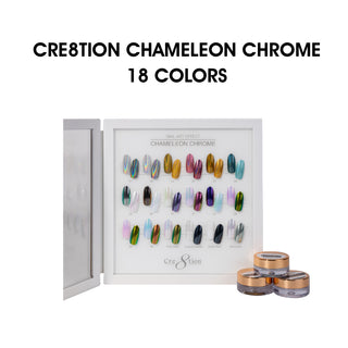 Cre8tion Nail Art Chameleon Chrome 1g - Full Set 18 Colors w/ 1 Acrylic Booklet — Cre8tion Acrylic | C8 Nail Supply