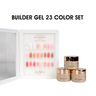 Cre8tion Gel Collection - Hema Free/TPO Free - Low Heat - Overlay/Builder Gel in Jar 1oz - Full Set 23 Colors w/ 1 Acrylic Booklet