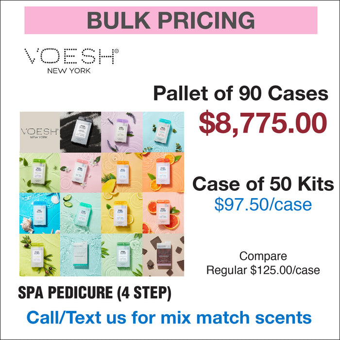 PALLET DEAL - Voesh 4 Step Spa Pedicure - Pallet of 90 cases, 50 kits/case