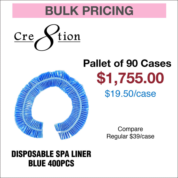 Cre8tion Disposable Spa Liner 400pcs - Pallet of 90 Cases