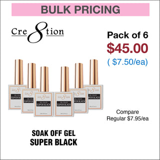 Cre8tion Soak Off Gel - Super Black