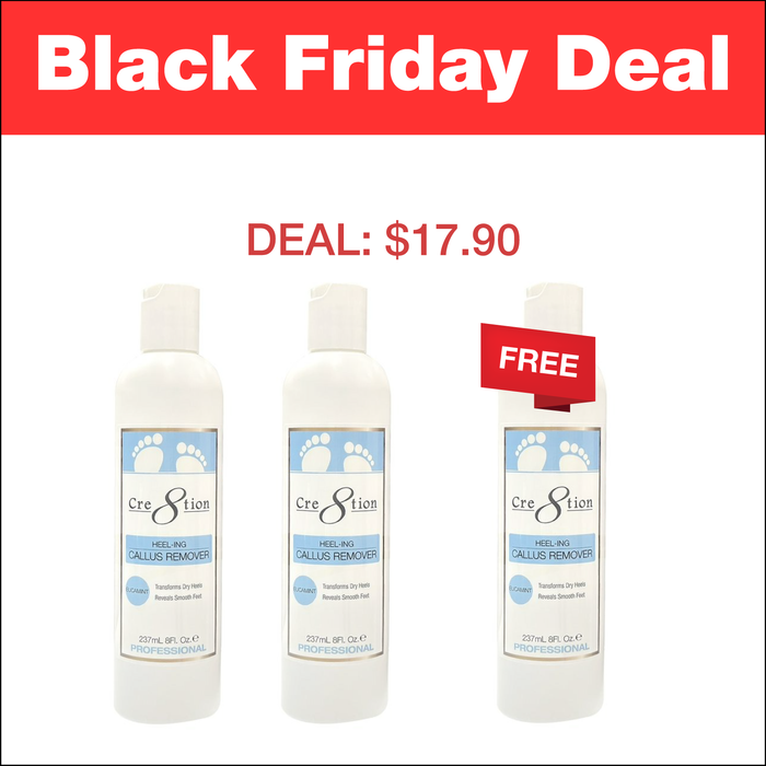 (Black Friday 2024 Deal) Cre8tion Heeling Callus Remover 8oz - Buy 2 Get 1 Free