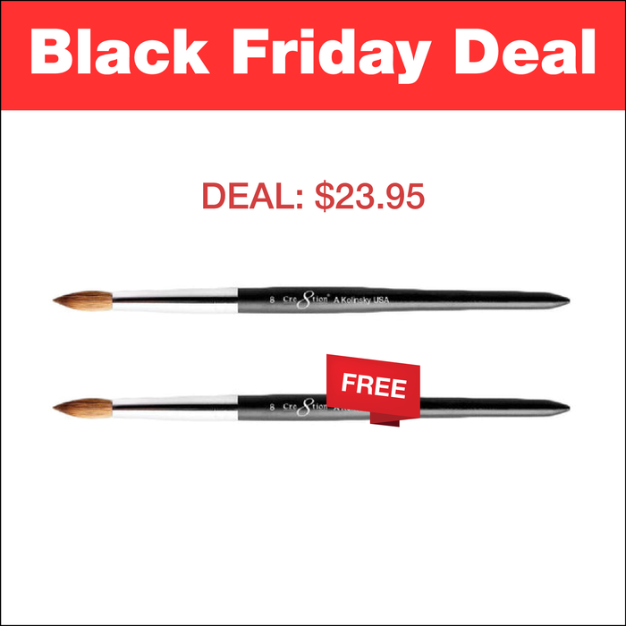 (BOGO) Cre8tion Kolinsky Acrylic Brush A #08 - Add 1, Get 1 Free