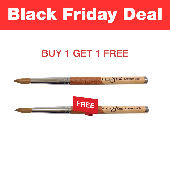 (BOGO) Cre8tion Kolinsky Acrylic Brush Forrest - Add 1, Get 1 Free