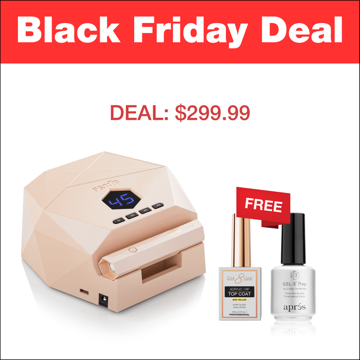 (Black Friday 2024 Deal) Apres Alpha 2 In 1 LED Nail Lamp - Buy 1 Get 1 Free Apres Prep + 1 Free Cre8tion All Purpose No Wipe