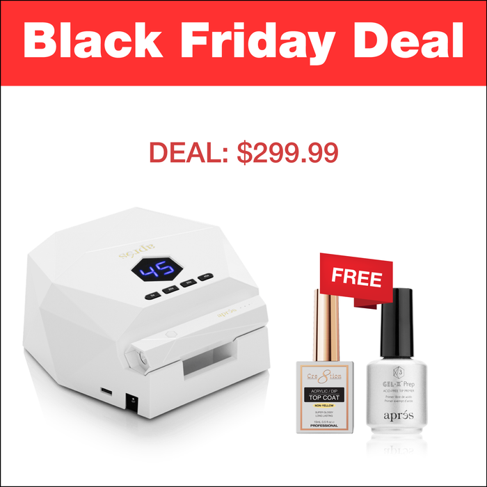 (Black Friday 2024 Deal) Apres Alpha 2 In 1 LED Nail Lamp - Buy 1 Get 1 Free Apres Prep + 1 Free Cre8tion All Purpose No Wipe