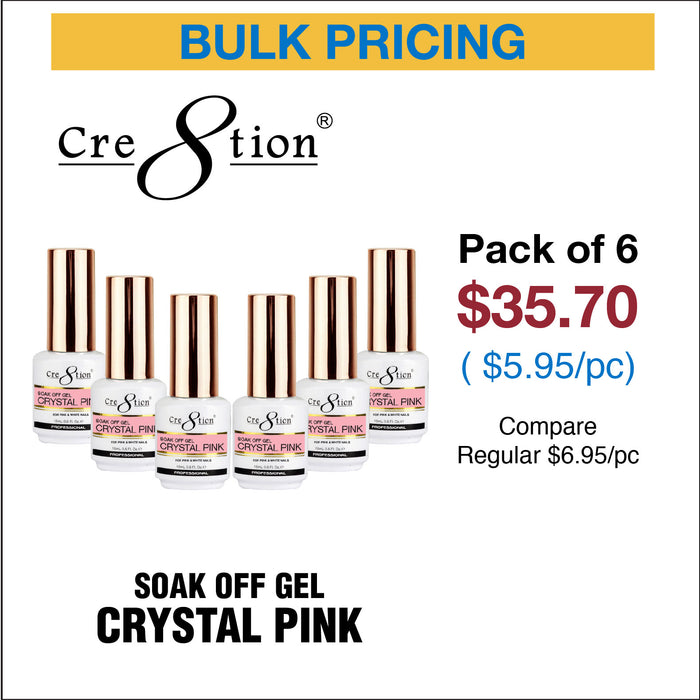Cre8tion Soak Off Gel Cristal Rosa 0.5oz