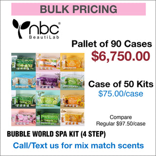 OFERTA DE PALET - NBC Bubble World Spa Kit (4 pasos) - Palet de 90 cajas, 50 kits/caja