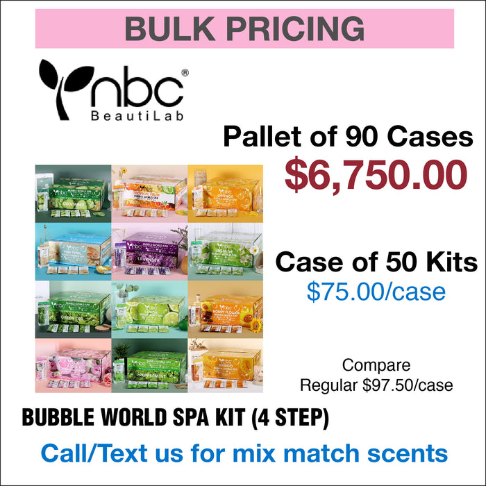 OFERTA DE PALET - NBC Bubble World Spa Kit (4 pasos) - Palet de 90 cajas, 50 kits/caja
