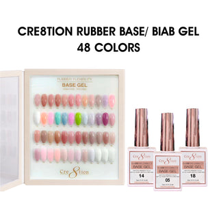 Cre8tion Rubber Base/Biab Gel 0.5oz - Full Set 48 Colors w/ 1 Color Book