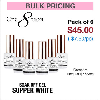 Cre8tion Soak Off Gel - Super White