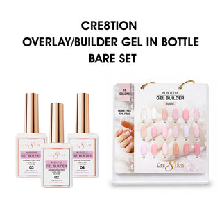 Cre8tion Gel Collection - Overlay/Brush on Builder 0.5oz Bare - Set 18 Colors w/ 1 Calendar Display